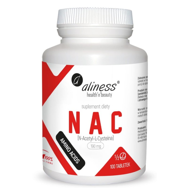 NAC N-Acetyl-L-Cysteine 190 mg (1/2 tab) x 100 tab