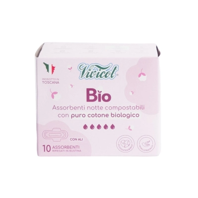 Podpaski na noc ze skrzydełkami z organicznej bawełny 10 sztuk