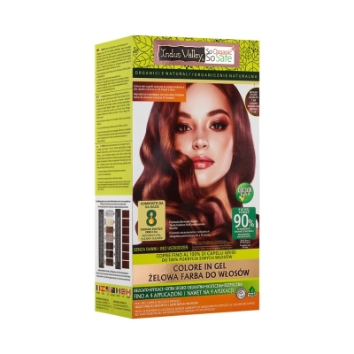 Żelowa farba do włosów naturalna Ciemny Miedziany Blond 7.4