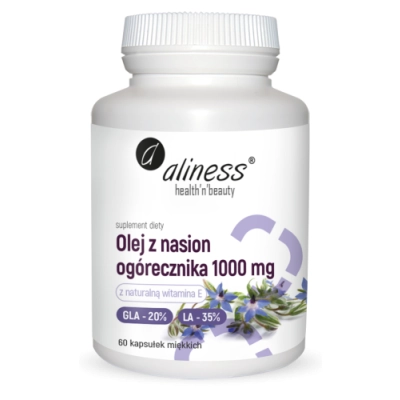 Olej z nasion ogórecznika 1000 mg 60 kapsułek.