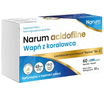 Narum Wapń Acidofilny z koralowca 60 kpasułek