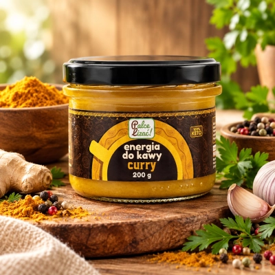 Energia do kawy , masło sklarowane z curry 200 g