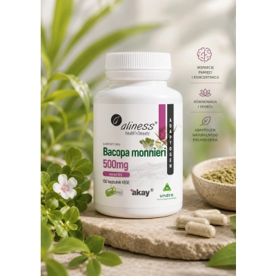 Bacopa monnieri 500 mg 100 kapsułek.