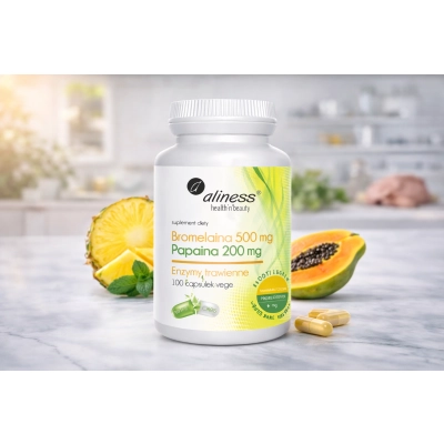 Bromelaina 500 mg Papaina 100 kapsułek