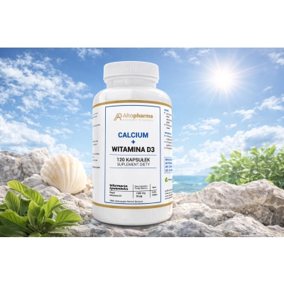 Calcium 1000 mg + witamina D3 120 kapsułek