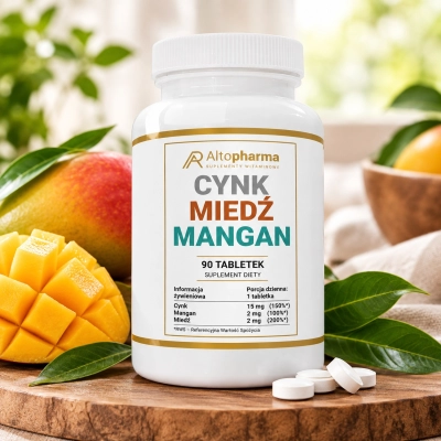 Cynk, miedź, mangan 90 tabletek