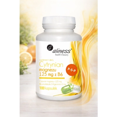Cytrynian magnezu 125 mg z B6 100 kapsułek vege