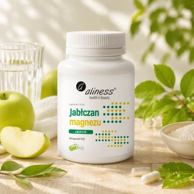 Jabłczan magnezu 100 mg z B6 (P-5-P) 100 kapsułek vege.