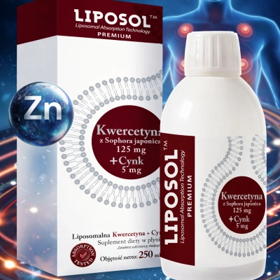 Liposomalna Kwercetyna 125 mg + Cynk 5 mg 250 ml