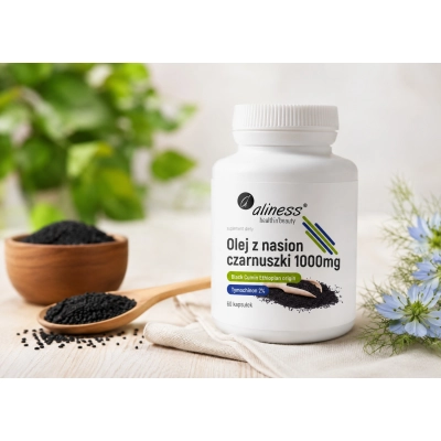 Olej z nasion czarnuszki 1000 mg 60 kapsułek.