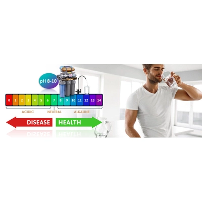 Zestaw RO10 wodaRO Gold Redox woda alkaliczna z czarnym kranem